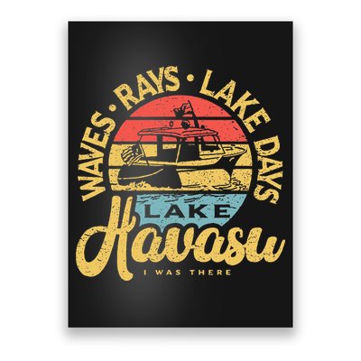 Lake Havasu Arizona Boat Sandbar Party Summer Vacation Poster