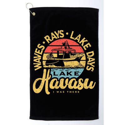 Lake Havasu Arizona Boat Sandbar Party Summer Vacation Golf Towel