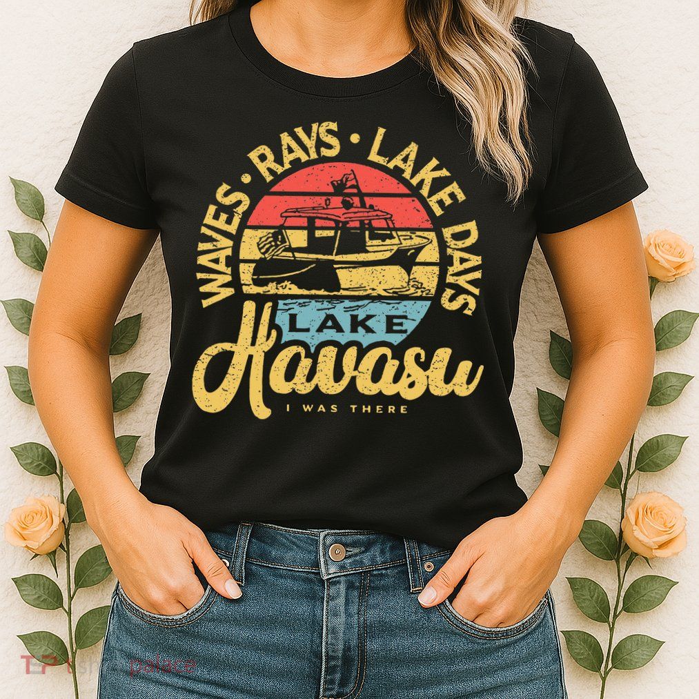 Lake Havasu Arizona Boat Sandbar Party Summer Vacation Womens T-Shirt