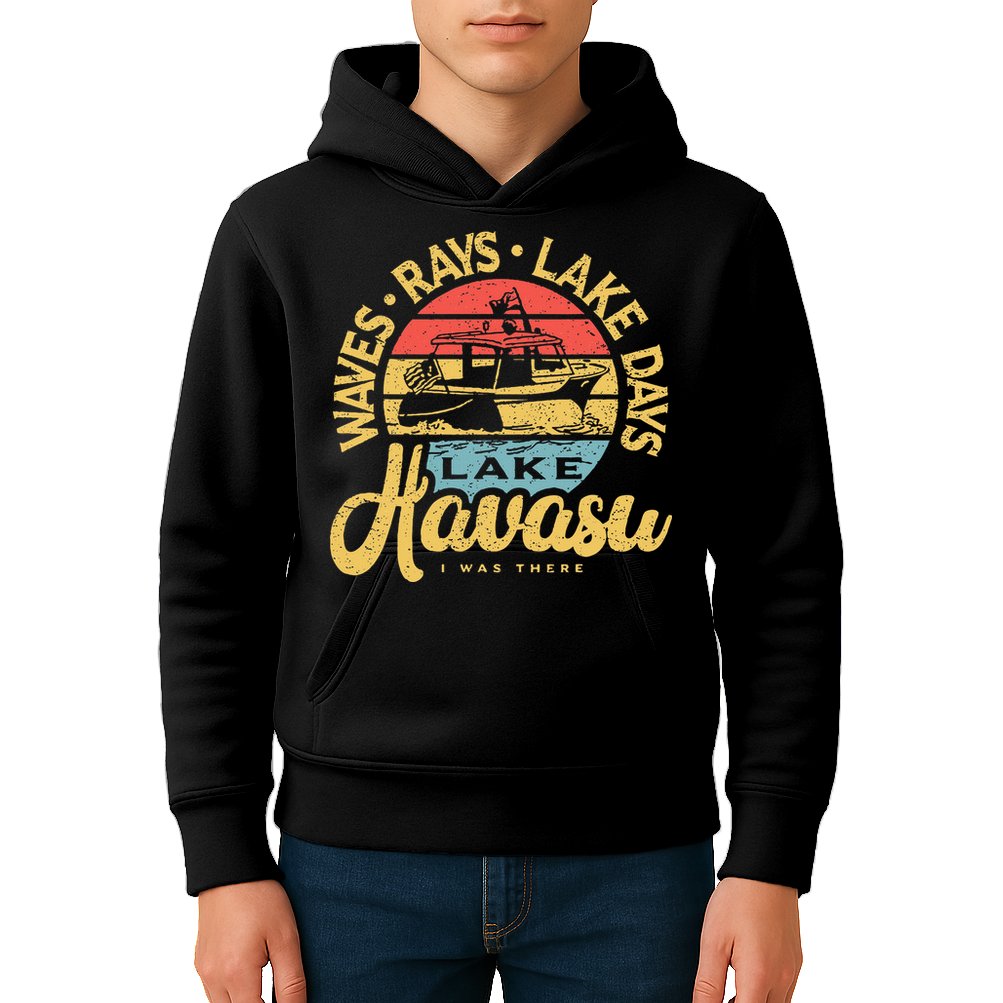 Lake Havasu Arizona Boat Sandbar Party Summer Vacation Kids Hoodie