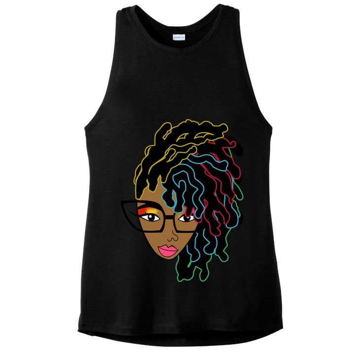 Locd Hair African American Black Pride Gift Ladies PosiCharge Tri-Blend Wicking Tank