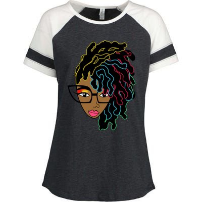 Locd Hair African American Black Pride Gift Enza Ladies Jersey Colorblock Tee