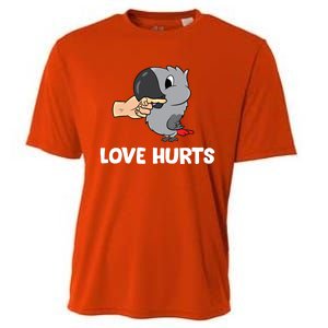 Love Hurts African Grey Parrot Love African Grey Parrots Meaningful Gift Cooling Performance Crew T-Shirt