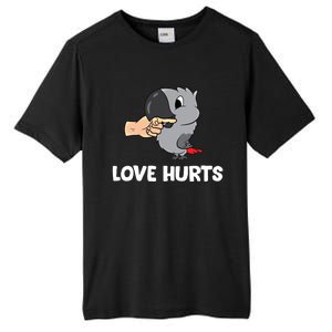 Love Hurts African Grey Parrot Love African Grey Parrots Meaningful Gift Tall Fusion ChromaSoft Performance T-Shirt