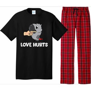 Love Hurts African Grey Parrot Love African Grey Parrots Meaningful Gift Pajama Set