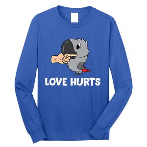 Love Hurts African Grey Parrot Love African Grey Parrots Meaningful Gift Long Sleeve Shirt