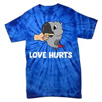 Love Hurts African Grey Parrot Love African Grey Parrots Meaningful Gift Tie-Dye T-Shirt