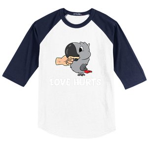 Love Hurts African Grey Parrot Love African Grey Parrots Meaningful Gift Baseball Sleeve Shirt