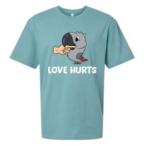 Love Hurts African Grey Parrot Love African Grey Parrots Meaningful Gift Sueded Cloud Jersey T-Shirt