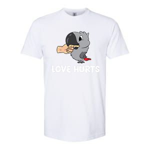 Love Hurts African Grey Parrot Love African Grey Parrots Meaningful Gift Softstyle CVC T-Shirt