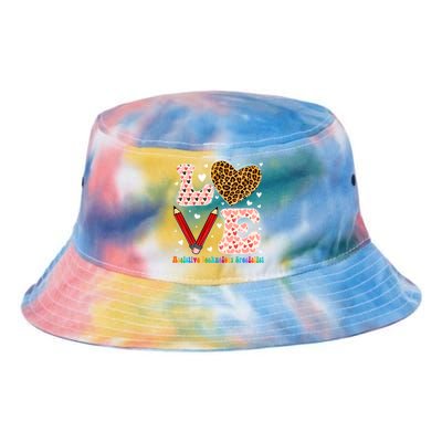 Love Heart Assistive Technology Specialist Valentines Day Gift Tie Dye Newport Bucket Hat