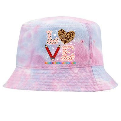 Love Heart Assistive Technology Specialist Valentines Day Gift Tie-Dyed Bucket Hat