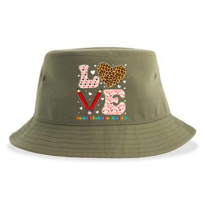 Love Heart Assistive Technology Specialist Valentines Day Gift Sustainable Bucket Hat