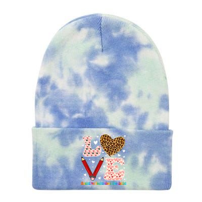 Love Heart Assistive Technology Specialist Valentines Day Gift Tie Dye 12in Knit Beanie