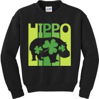 Lucky Hippo Animal St Patrick's Day Irish Gift Kids Sweatshirt