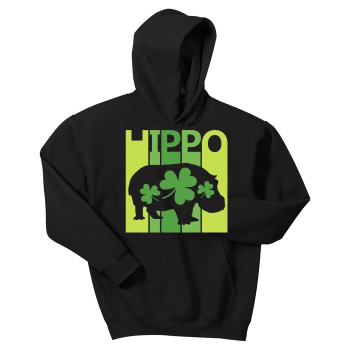 Lucky Hippo Animal St Patrick's Day Irish Gift Kids Hoodie