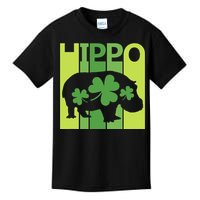 Lucky Hippo Animal St Patrick's Day Irish Gift Kids T-Shirt