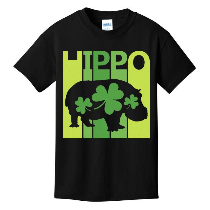 Lucky Hippo Animal St Patrick's Day Irish Gift Kids T-Shirt