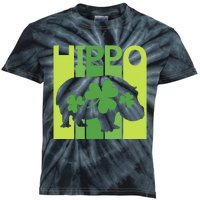 Lucky Hippo Animal St Patrick's Day Irish Gift Kids Tie-Dye T-Shirt