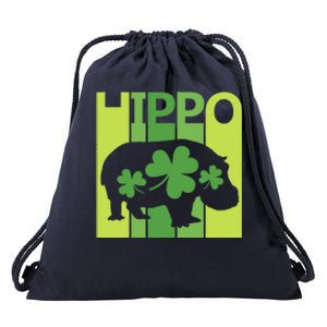 Lucky Hippo Animal St Patrick's Day Irish Gift Drawstring Bag