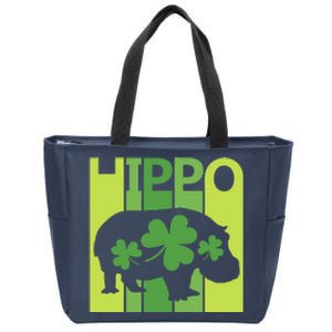 Lucky Hippo Animal St Patrick's Day Irish Gift Zip Tote Bag