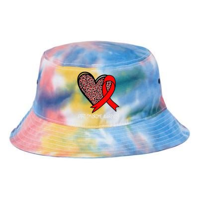 Leopard Heart Apert Syndrome Awareness Red Ribbon Tie Dye Newport Bucket Hat