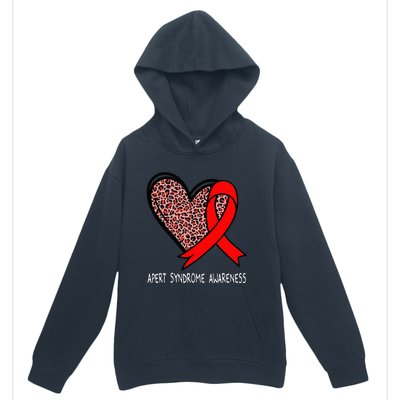 Leopard Heart Apert Syndrome Awareness Red Ribbon Urban Pullover Hoodie