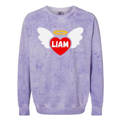 Liam Heart Angel Wings Love Colorblast Crewneck Sweatshirt