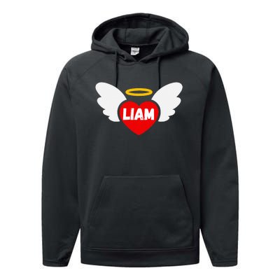 Liam Heart Angel Wings Love Performance Fleece Hoodie