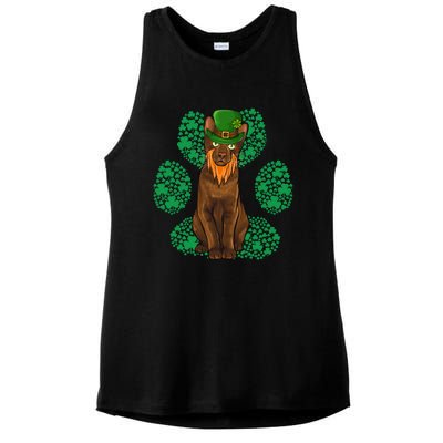 Leprechaun Havana Brown St Patricks Day Shamrock Paw Gift Ladies PosiCharge Tri-Blend Wicking Tank