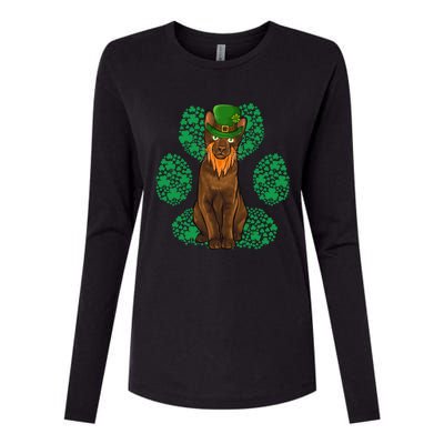 Leprechaun Havana Brown St Patricks Day Shamrock Paw Gift Womens Cotton Relaxed Long Sleeve T-Shirt