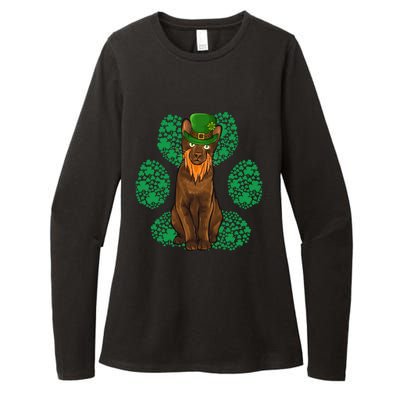 Leprechaun Havana Brown St Patricks Day Shamrock Paw Gift Womens CVC Long Sleeve Shirt