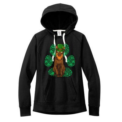 Leprechaun Havana Brown St Patricks Day Shamrock Paw Gift Women's Fleece Hoodie