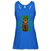 Leprechaun Havana Brown St Patricks Day Shamrock Paw Gift Ladies Essential Flowy Tank