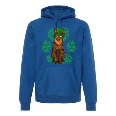 Leprechaun Havana Brown St Patricks Day Shamrock Paw Gift Premium Hoodie