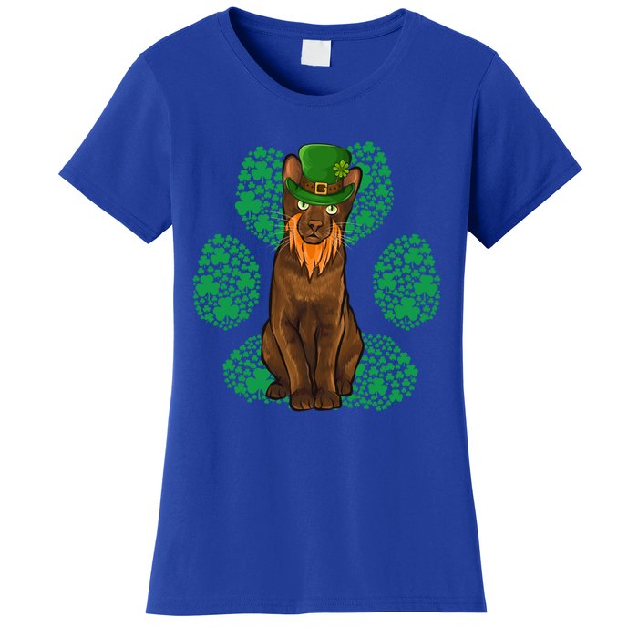 Leprechaun Havana Brown St Patricks Day Shamrock Paw Gift Women's T-Shirt