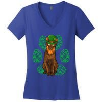 Leprechaun Havana Brown St Patricks Day Shamrock Paw Gift Women's V-Neck T-Shirt