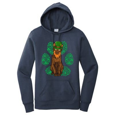 Leprechaun Havana Brown St Patricks Day Shamrock Paw Gift Women's Pullover Hoodie