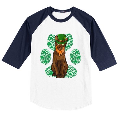 Leprechaun Havana Brown St Patricks Day Shamrock Paw Gift Baseball Sleeve Shirt