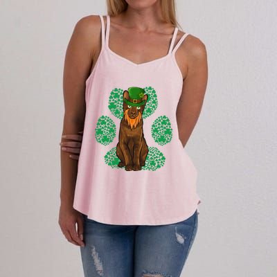 Leprechaun Havana Brown St Patricks Day Shamrock Paw Gift Women's Strappy Tank