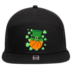 Leprechaun Hat Basketball St Patricks Day Meaningful Gift 7 Panel Mesh Trucker Snapback Hat