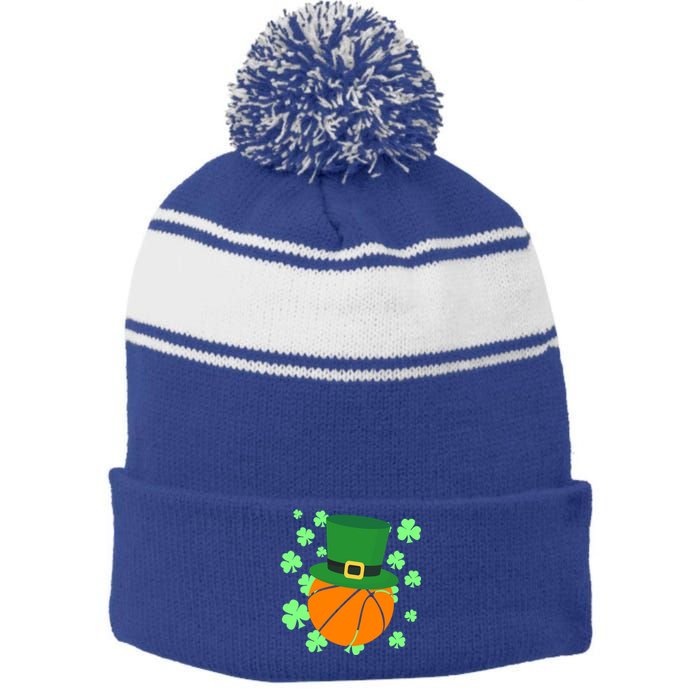 Leprechaun Hat Basketball St Patricks Day Meaningful Gift Stripe Pom Pom Beanie