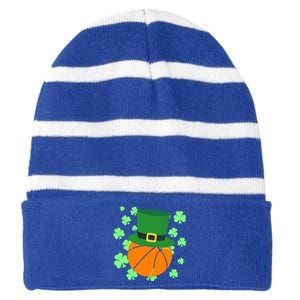 Leprechaun Hat Basketball St Patricks Day Meaningful Gift Striped Beanie with Solid Band