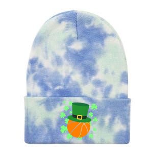 Leprechaun Hat Basketball St Patricks Day Meaningful Gift Tie Dye 12in Knit Beanie