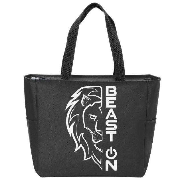 Lion Head Beast On Gym Workout Bodybuilding Fitness Training  Zip Tote Bag