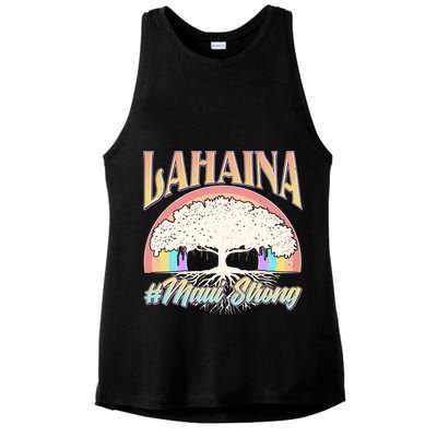 Lahaina Hawaii Banyan Tree #Maui Strong Ladies PosiCharge Tri-Blend Wicking Tank