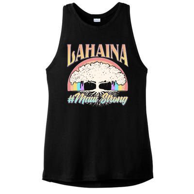 Lahaina Hawaii Banyan Tree #Maui Strong Ladies PosiCharge Tri-Blend Wicking Tank