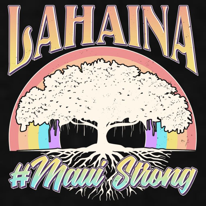 Lahaina Hawaii Banyan Tree #Maui Strong Ladies PosiCharge Tri-Blend Wicking Tank