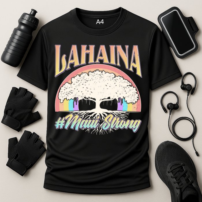 Lahaina Hawaii Banyan Tree #Maui Strong Cooling Performance Crew T-Shirt