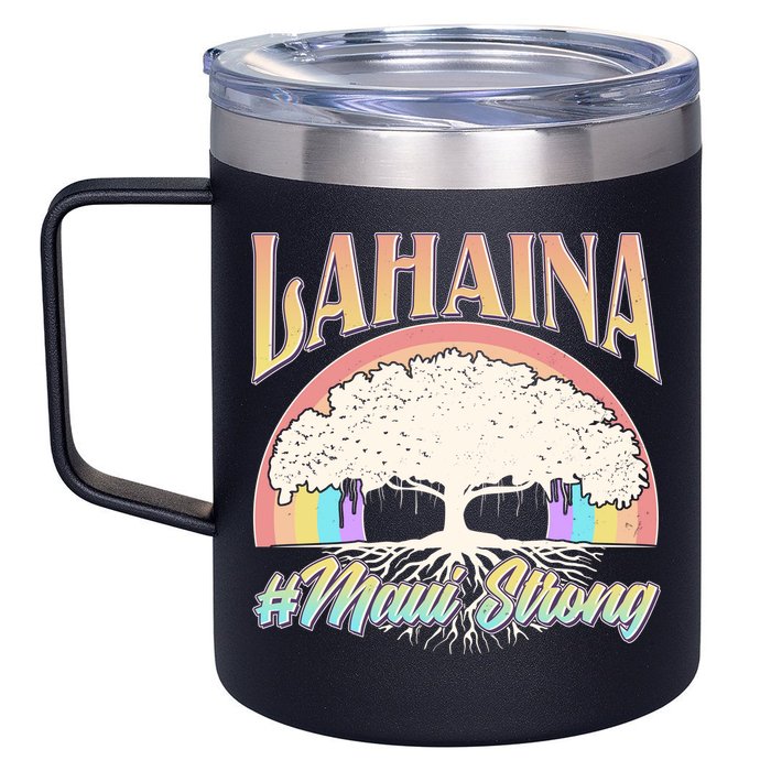 Lahaina Hawaii Banyan Tree #Maui Strong 12oz Stainless Steel Coffee Mug